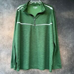 Columbia Golf Mens Preppy Country Club Green Omni-Wick Quarter Zip Pullover XL